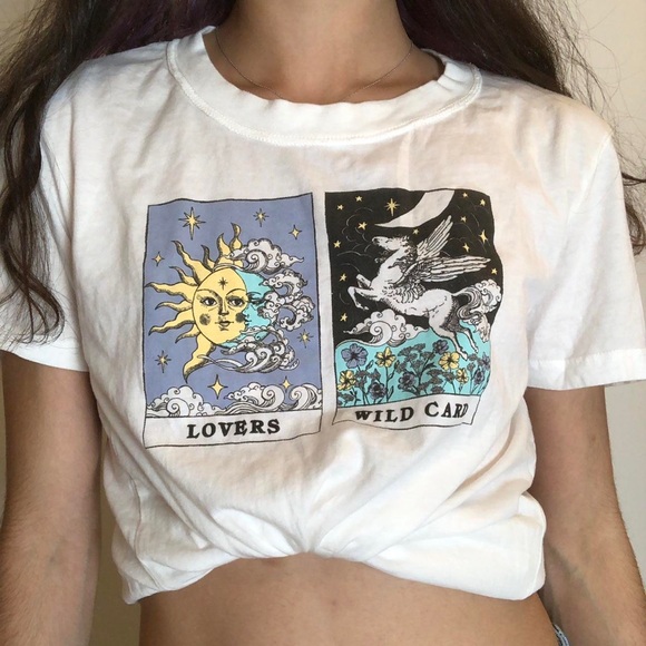 White Taro Cards Graphic Tee! NWT!! - Picture 1 of 4